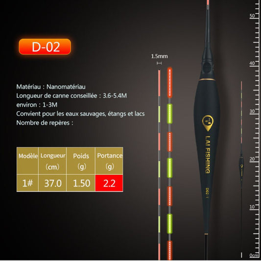 Flotteur Lumineux Lai Fishing Noir D-02